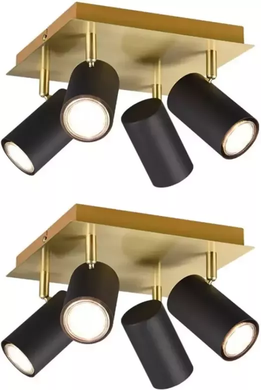 TRIO Marley 4-Spot Zwart-Goud 2 stuks