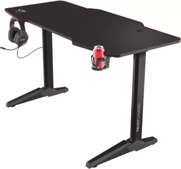 Trust GXT 1175 Imperius Gaming Desk Gaming Bureau Kabelmanagement XL Zwart