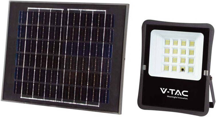 V-tac VT-55200 Schijnwerpers op zonne-energie IP65 Zwarte behuizing 1600 Lumen 6400K