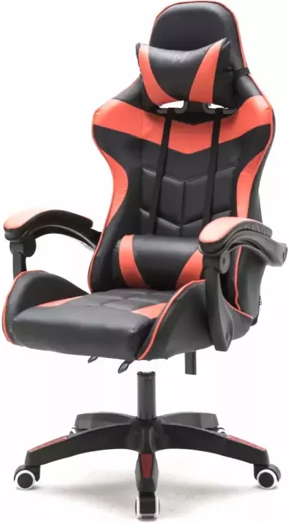 VDD Gamestoel Cyclone tieners bureaustoel racing gaming stoel rood zwart