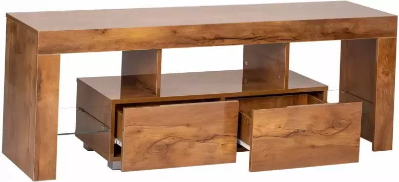 VDD TV meubel Hugo dressoir met Led verlichting 140 cm breed bruin houtstructuur