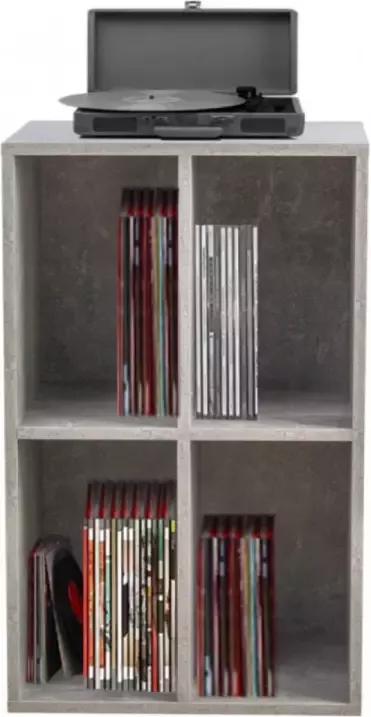 VDD Vinyl lp platen kast opbergen lp platen platenspeler meubel grijs beton look - Foto 1
