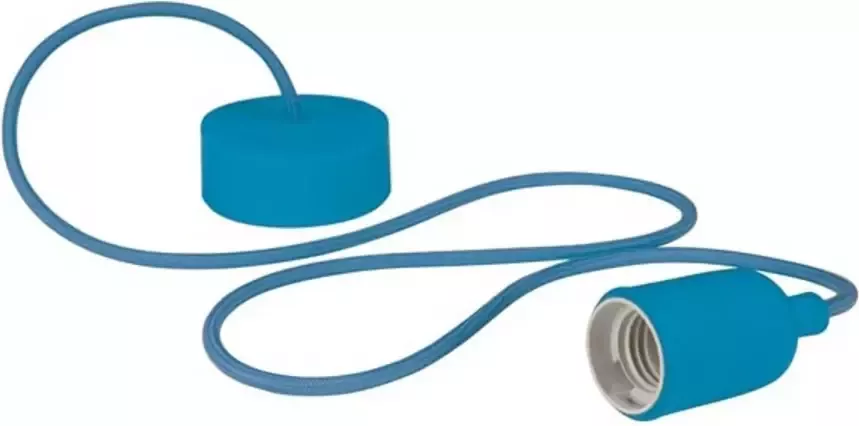 Velleman hanglamp 100 cm E27 siliconen textiel blauw - Foto 1