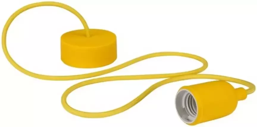 Velleman hanglamp 100 cm E27 siliconen textiel geel - Foto 1