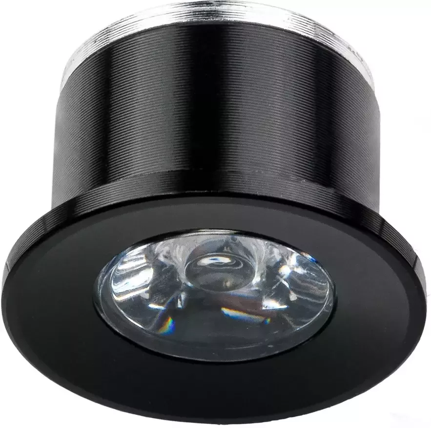 Velvalux LED Veranda Spot Verlichting 1W Natuurlijk Wit 4000K Inbouw Dimbaar Rond Mat Zwart Aluminium Ø31mm