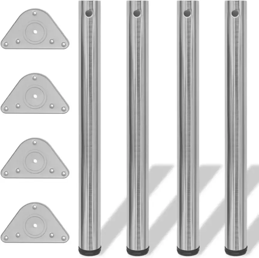VidaXL -Tafelpoten-in-hoogte-verstelbaar-geborsteld-nikkel-710-mm-4-st