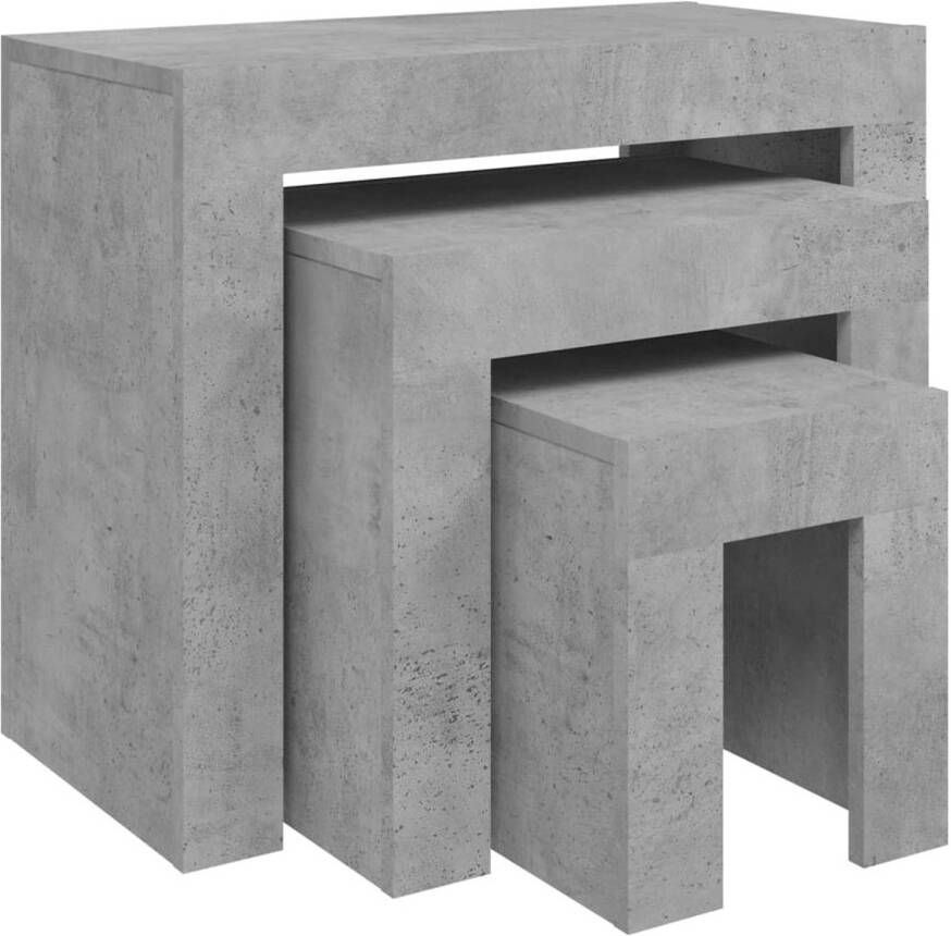 VidaXL -3-delige-Tafeltjesset-bewerkt-hout-betongrijs