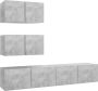 VidaXL -4-delige-Tv-meubelset-spaanplaat-betongrijs - Thumbnail 1