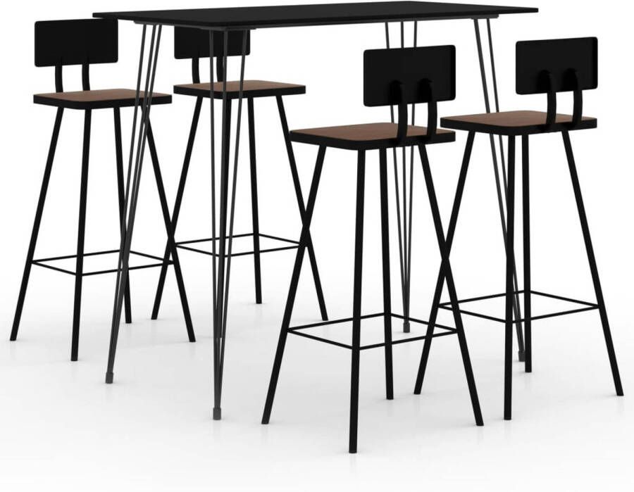 Vida XL vidaXL 5-delige Barset zwart-VXL-3057829