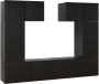 VidaXL -6-delige-Tv-meubelset-spaanplaat-zwart - Thumbnail 1