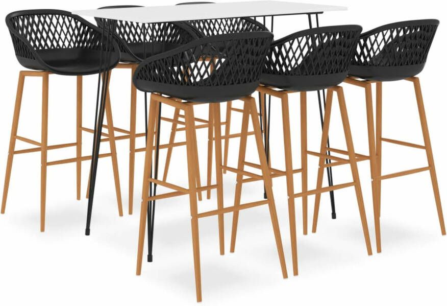 VidaXL -7-delige-Barset-wit-en-zwart