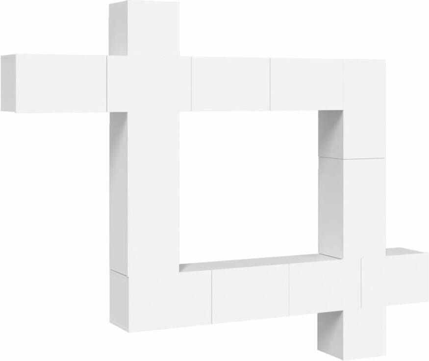 VidaXL -9-delige-Tv-meubelset-bewerkt-hout-wit