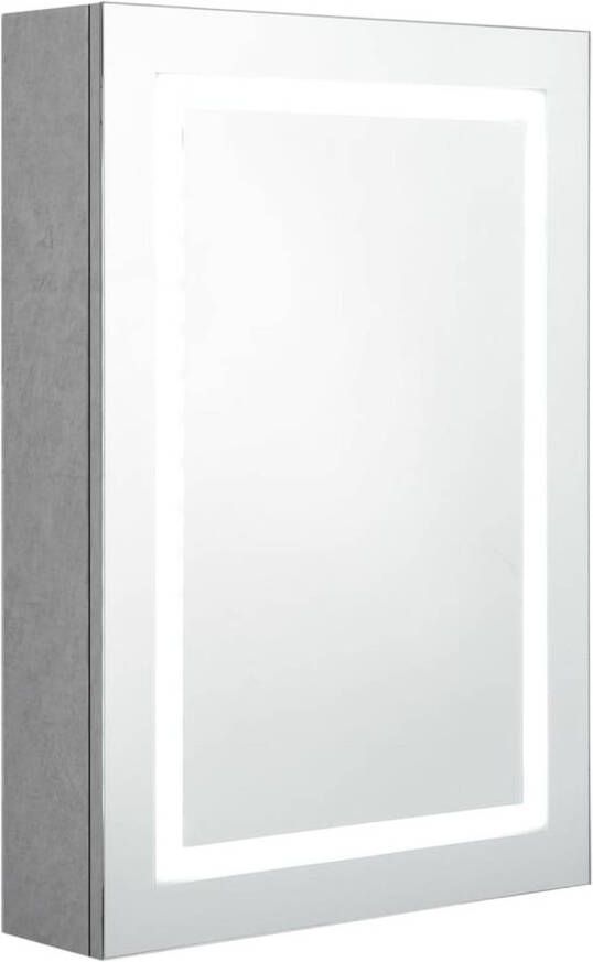 VIDAXL Badkamerkast met spiegel en LED 50x13x70 cm betongrijs - Foto 1