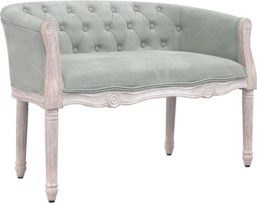 VIDAXL Bankje 98x56x69 cm fluweel lichtgrijs