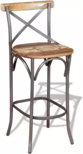 VidaXL Barkruk massief gerecycled hout