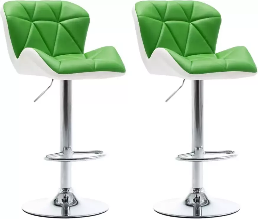 VidaXL Barkrukken 2 st kunstleer groen