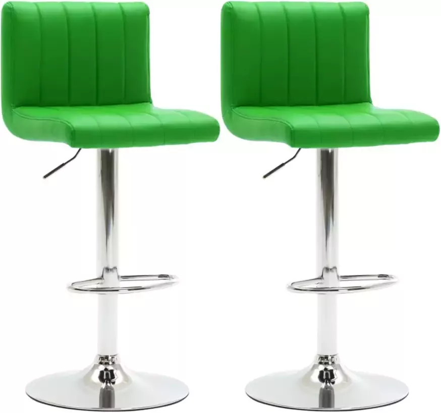 VidaXL Barkrukken 2 st kunstleer groen