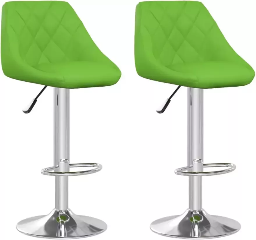 VidaXL Barkrukken 2 st kunstleer groen