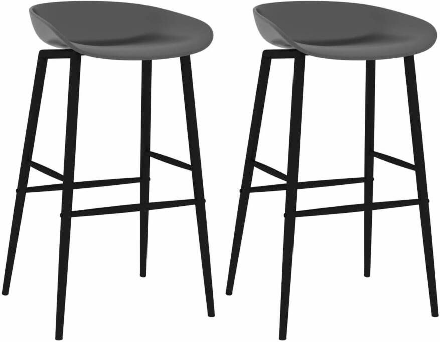 VidaXL Barstoel Grijs en zwart