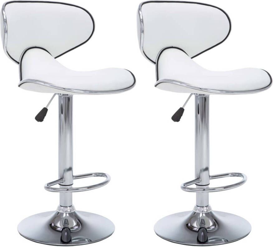 VidaXL -Barstoelen-2-st-kunstleer-wit