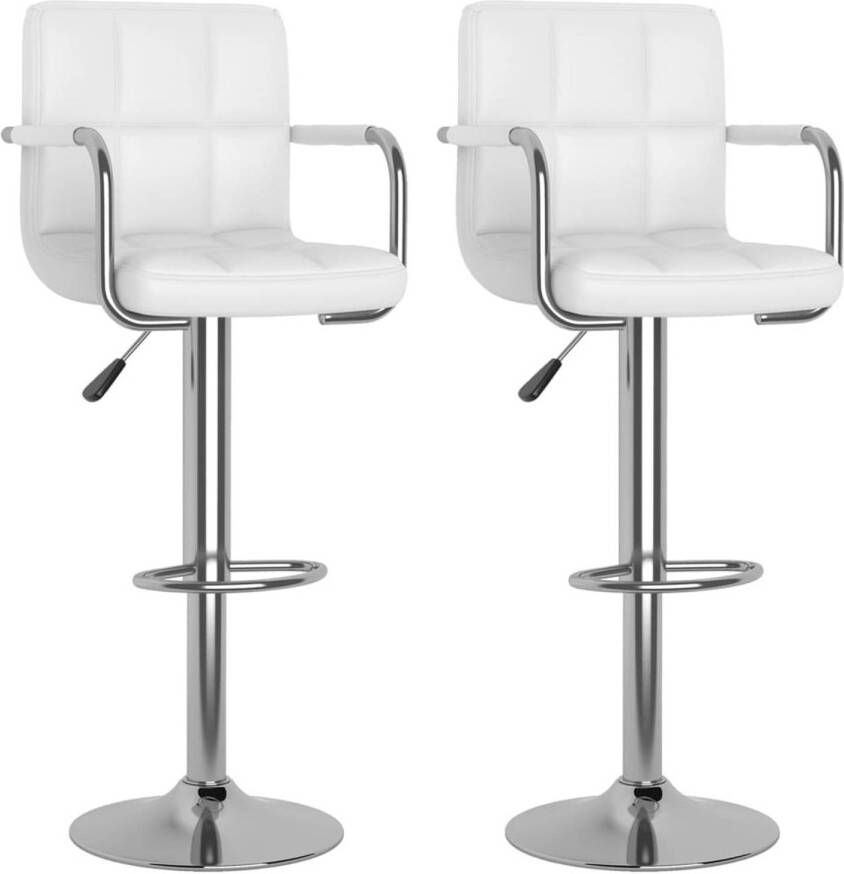 VidaXL -Barstoelen-2-st-kunstleer-wit