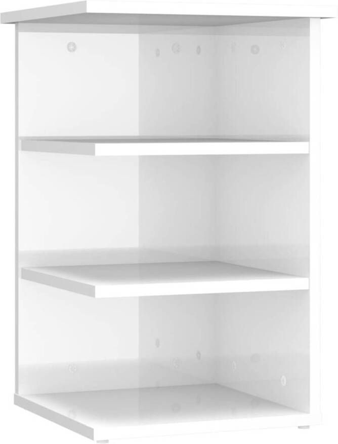 VidaXL Bijzetkast 35x35x55 cm bewerkt hout hoogglans wit