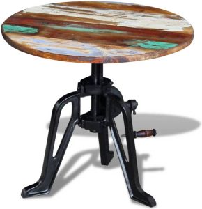 VidaXL -Bijzettafel-60x(42-63)-cm-massief-gerecycled-hout-en-gietijzer