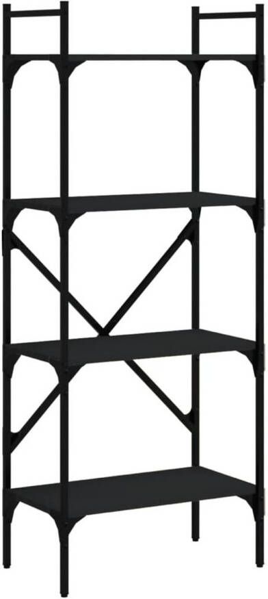 VidaXL -Boekenkast-4-laags-56x31 5x138 5-cm-bewerkt-hout-zwart