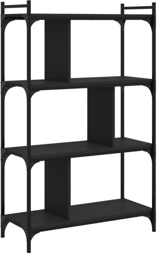 VidaXL -Boekenkast-4-laags-76x32x123-cm-bewerkt-hout-zwart
