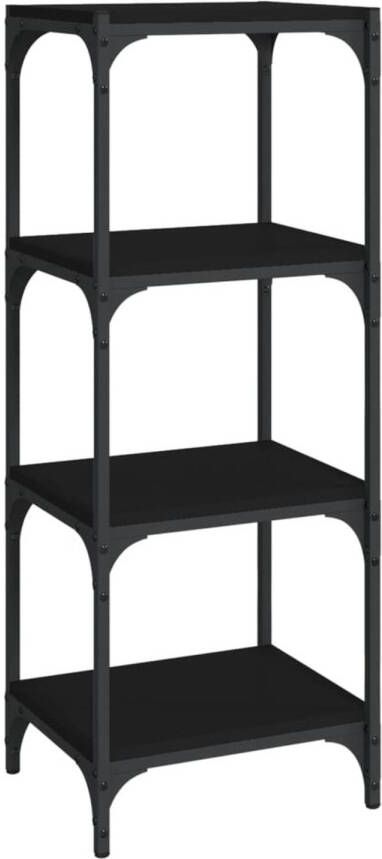 VidaXL -Boekenkast-40x33x100-cm-bewerkt-hout-en-staal-zwart