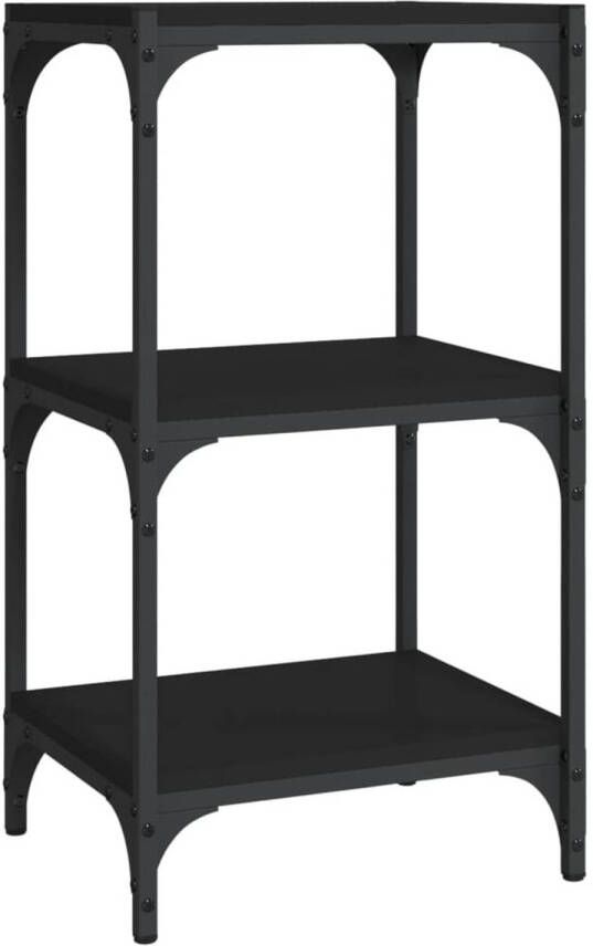 VidaXL -Boekenkast-40x33x70 5-cm-bewerkt-hout-en-staal-zwart