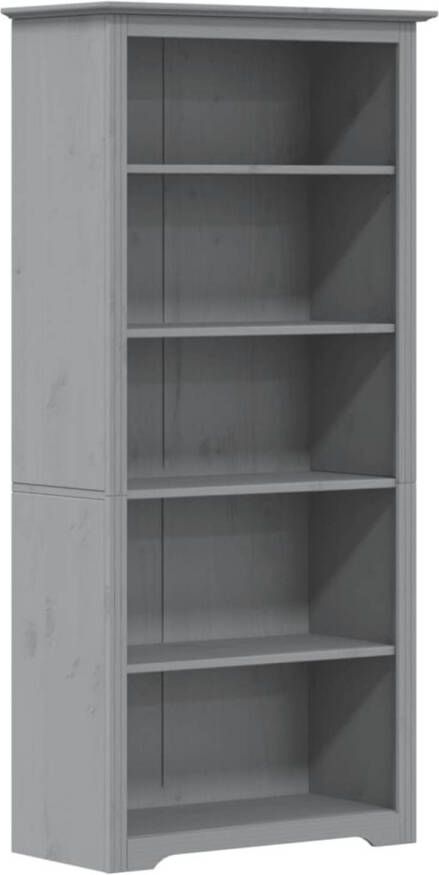 VidaXL -Boekenkast-5-laags-BODO-80x38x180-cm-massief-grenenhout-grijs