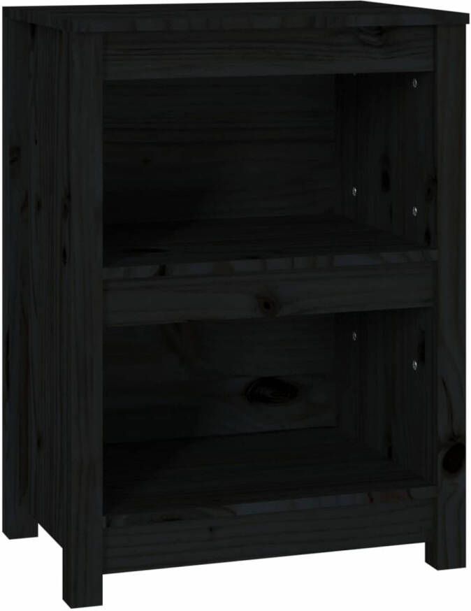 VidaXL -Boekenkast-50x35x68-cm-massief-grenenhout-zwart