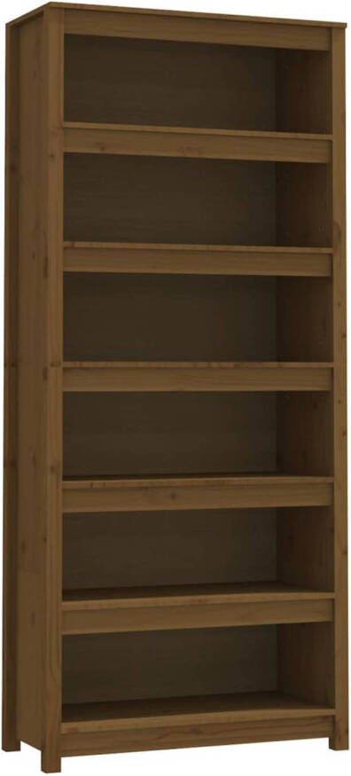 VidaXL -Boekenkast-80x35x183-cm-massief-grenenhout-honingbruin