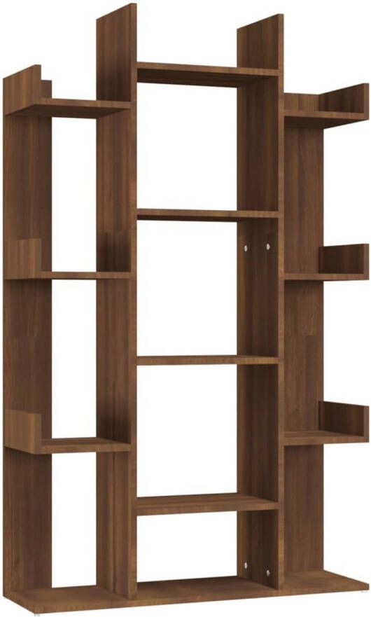 VidaXL -Boekenkast-86x25 5x140-cm-bewerkt-hout-bruineikenkleurig