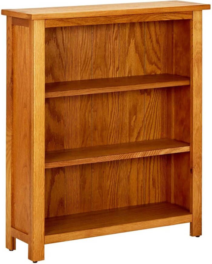VidaXL -Boekenkast-met-3-schappen-70x22 5x82-cm-massief-eikenhout