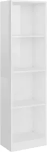VidaXL Boekenkast Met 4 Schappen 40x24x142 Cm Spaanplaat Hoogglans Wit