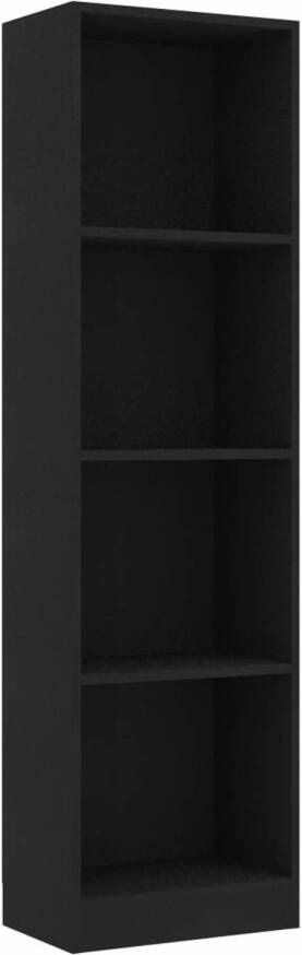 VidaXL -Boekenkast-met-4-schappen-40x24x142-cm-spaanplaat-zwart