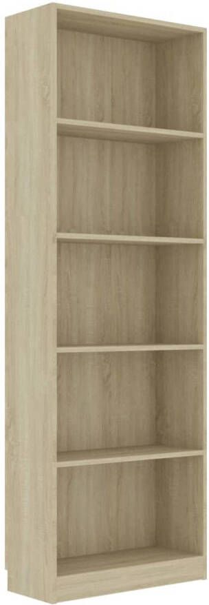 VidaXL -Boekenkast-met-5-schappen-60x24x175-cm-bewerkt-hout-sonoma-eik - Foto 1