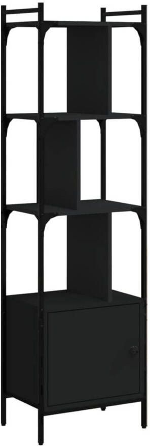 VidaXL -Boekenkast-met-deur-44 5x30x154 5-cm-bewerkt-hout-zwart