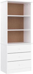 VidaXL -Boekenkast-met-lades-ALTA-60x35x142-cm-massief-grenenhout-wit