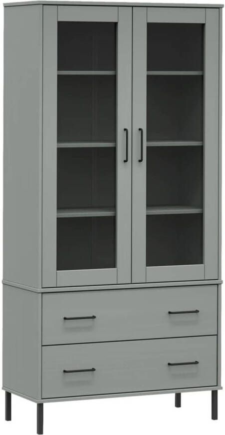 VidaXL -Boekenkast-met-metalen-poten-OSLO-85x35x172 5-cm-hout-grijs