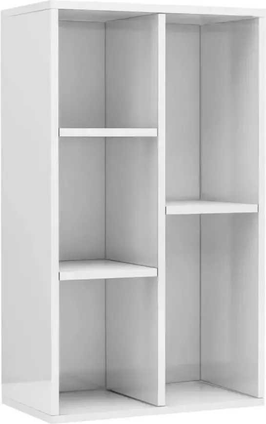 VidaXL -Boekenkast dressoir-50x25x80-cm-spaanplaat-hoogglans-wit