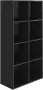 VIDAXL Boekenkast dressoir 66x30x130 cm spaanplaat hoogglans zwart - Thumbnail 1