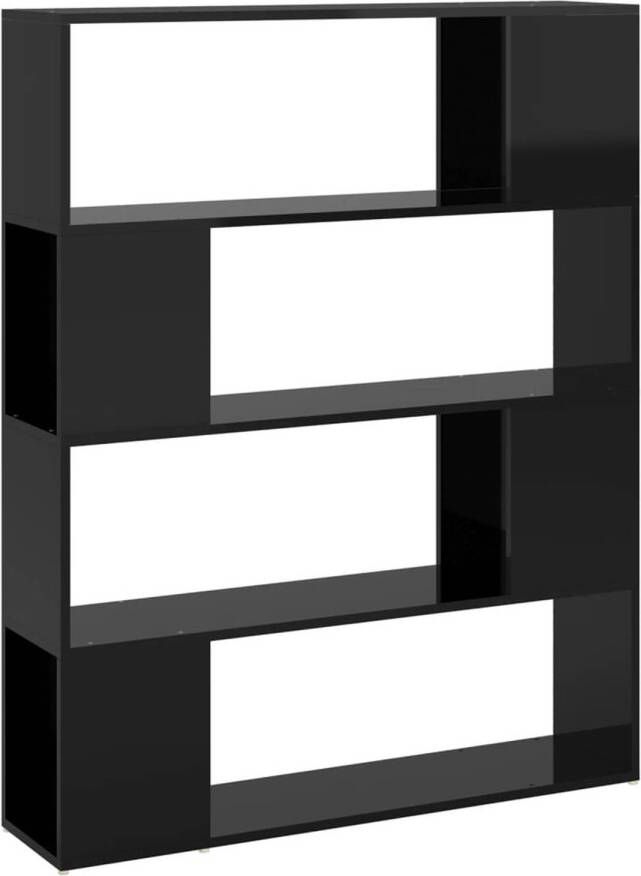 VidaXL -Boekenkast kamerscherm-100x24x124-cm-hoogglans-zwart