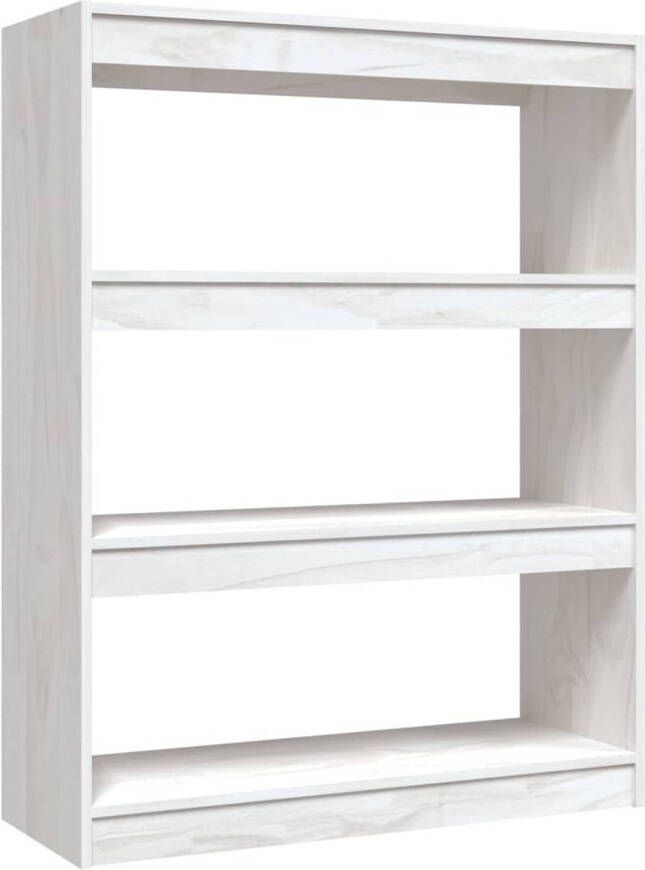 VidaXL -Boekenkast kamerscherm-100x30x103-cm-massief-grenenhout-wit