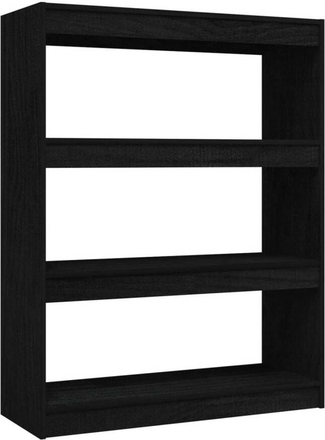 VidaXL -Boekenkast kamerscherm-100x30x103-cm-massief-grenenhout-zwart