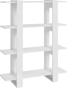 VidaXL Boekenkast kamerscherm 100x30x123 5 cm hoogglans wit