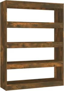 VidaXL Boekenkast kamerscherm 100x30x135 cm gerookt eikenkleurig