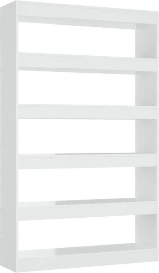 VidaXL -Boekenkast kamerscherm-100x30x166-cm-hoogglans-wit